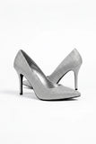 Silver Glitter Stiletto High Heel Court Shoes Pointed Toe 4.5 Inch — BS-12924