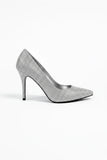 Silver Glitter Stiletto High Heel Court Shoes Pointed Toe 4.5 Inch — BS-12924