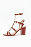 Women's Red Patent Gladiator Block Heel Sandals Multi Strap Open Toe BS-7