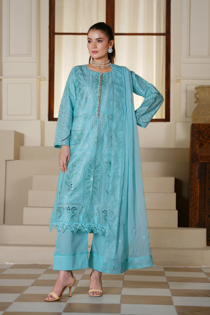 Attire Designer Embroidered Cotton Lawn 3PC Suit AD-30