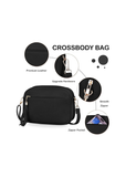 Women's Black Faux Leather Crossbody Bag