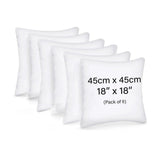 Cushion inserts, 45cm x 45cm, Extra Fluffy & Super Soft Cushion Pads - White