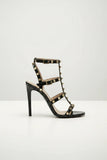 Women's Black Patent Gladiator Stiletto Heel Sandals Multi Strap Open Toe BS-5