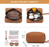 Brown Women’s 15.6-Inch Laptop Tote Bag with Makeup Pouch