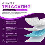 Waterproof Pillow Protectors Quilting Diamond Pattern | Pack of 4 | 50x75 cm