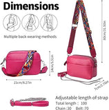 Light Pink Women’s Small PU Leather Crossbody Camera Bag with Two Straps