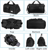 Black 32L Gym Duffle Bag with Shoe and Wet Compartments