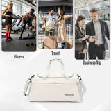 White 31L Water-Resistant Gym Bag with Shoe Compartment