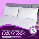 Waterproof Pillow Protectors Quilting Diamond Pattern | Pack of 4 | 50x75 cm