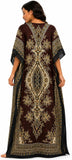 Women Brown Polyester Kaftan Maxi Dress