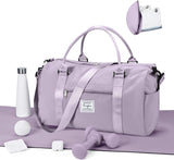 A11-Purple Gym & Travel Duffle Bag with Shoe Compartment – Large Sports Holdall with Wet Pocket for Women & Men
