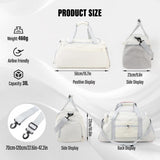 White 31L Water-Resistant Gym Bag with Shoe Compartment