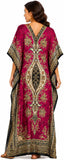 Women Pink Polyester Kaftan Maxi Dress