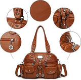 Black PU Leather Hobo Handbag for Women | Retro Shoulder Bag with Crossbody Strap | Lailas Clothing UK