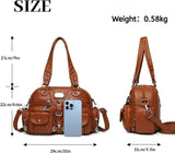 Black PU Leather Hobo Handbag for Women | Retro Shoulder Bag with Crossbody Strap | Lailas Clothing UK