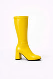 Yellow  Patent Boots BS-12733