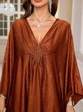 Women's Brown Luxury Kaftan Maxi Dress