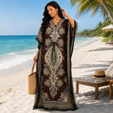 Women Brown Polyester Kaftan Maxi Dress