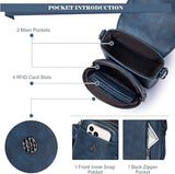 MUIIKOLA Women’s Z-blackblue PU Leather Crossbody Phone Bag with RFID Card Slots and Adjustable Wide Strap