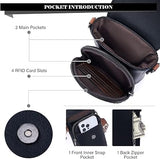 MUIIKOLA Women’s Z-blackbrown PU Leather Crossbody Phone Bag with RFID Card Slots and Adjustable Wide Strap