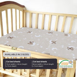Cot Bed Sheets Super Soft Breathable Polycotton Fitted Sheet - Sleeping Moon Teddy