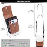 MUIIKOLA Women’s Z-blackbrown-white PU Leather Crossbody Phone Bag with RFID Card Slots and Adjustable Wide Strap