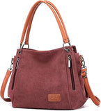 Women’s Large Multi-Pocket Canvas Tote and Handbag