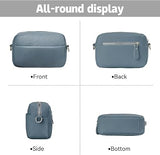 Blue Women’s Small PU Leather Crossbody Camera Bag with Two Straps