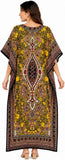 Women Yello Polyester Kaftan Maxi Dress