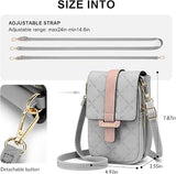 MUIIKOLA Women’s New-grey PU Leather Crossbody Phone Bag with RFID Card Slots and Adjustable Wide Strap