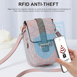 MUIIKOLA Women’s New-pink PU Leather Crossbody Phone Bag with RFID Card Slots and Adjustable Wide Strap
