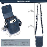MUIIKOLA Women’s Z-blackblue PU Leather Crossbody Phone Bag with RFID Card Slots and Adjustable Wide Strap