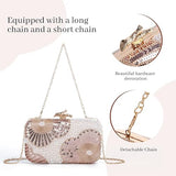 Women’s Beaded Rhinestone Evening Clutch Bag with Chain