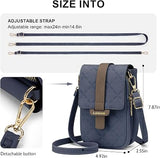 MUIIKOLA Women’s  New-darkblue PU Leather Crossbody Phone Bag with RFID Card Slots and Adjustable Wide Strap