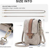 MUIIKOLA Women’s New-warmgrey PU Leather Crossbody Phone Bag with RFID Card Slots and Adjustable Wide Strap
