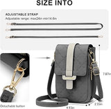 MUIIKOLA Women’s New-darkgrey PU Leather Crossbody Phone Bag with RFID Card Slots and Adjustable Wide Strap