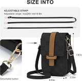 MUIIKOLA New-Blackbrown Women’s PU Leather Crossbody Phone Bag with RFID Card Slots and Adjustable Wide Strap