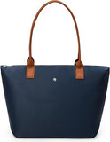 KALIDI Blue Large Nylon Tote Bag for Women with Zip – Waterproof Lightweight Shoulder Handbag