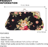 Black Embroidered Floral Coin Purse | Vintage Kiss-Lock Clasp Pouch for Women | Lailas Clothing UK