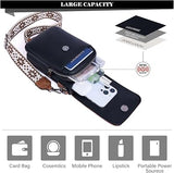 MUIIKOLA Women’s Z-blackbrown PU Leather Crossbody Phone Bag with RFID Card Slots and Adjustable Wide Strap