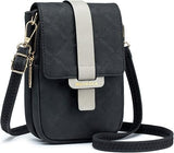 MUIIKOLA New-Black Women’s PU Leather Crossbody Phone Bag with RFID Card Slots and Adjustable Wide Strap