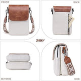 MUIIKOLA Women’s Z-beige-brown PU Leather Crossbody Phone Bag with RFID Card Slots and Adjustable Wide Strap