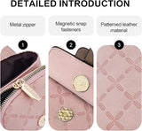MUIIKOLA Women’s New-pink PU Leather Crossbody Phone Bag with RFID Card Slots and Adjustable Wide Strap