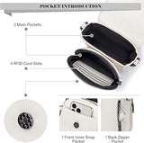 MUIIKOLA Women’s Z-beige PU Leather Crossbody Phone Bag with RFID Card Slots and Adjustable Wide Strap