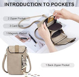 MUIIKOLA Women’s New-sandysoil PU Leather Crossbody Phone Bag with RFID Card Slots and Adjustable Wide Strap