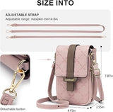 MUIIKOLA Women’s New-pink PU Leather Crossbody Phone Bag with RFID Card Slots and Adjustable Wide Strap