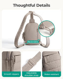 Women’s 4L Quilted Sling Crossbody Bag with Hidden Pocket