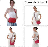 Light Pink Women’s Small PU Leather Crossbody Camera Bag with Two Straps