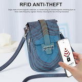 MUIIKOLA Women’s  New-darkblue PU Leather Crossbody Phone Bag with RFID Card Slots and Adjustable Wide Strap