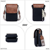 MUIIKOLA Women’s Z-blackbrown PU Leather Crossbody Phone Bag with RFID Card Slots and Adjustable Wide Strap